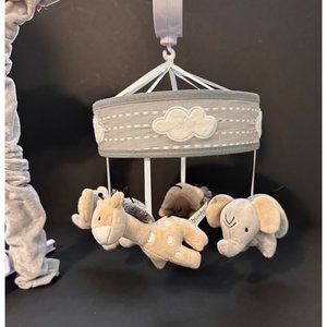 Lambs & Ivy Jungle Safari Musical Baby Crib Mobile Gray